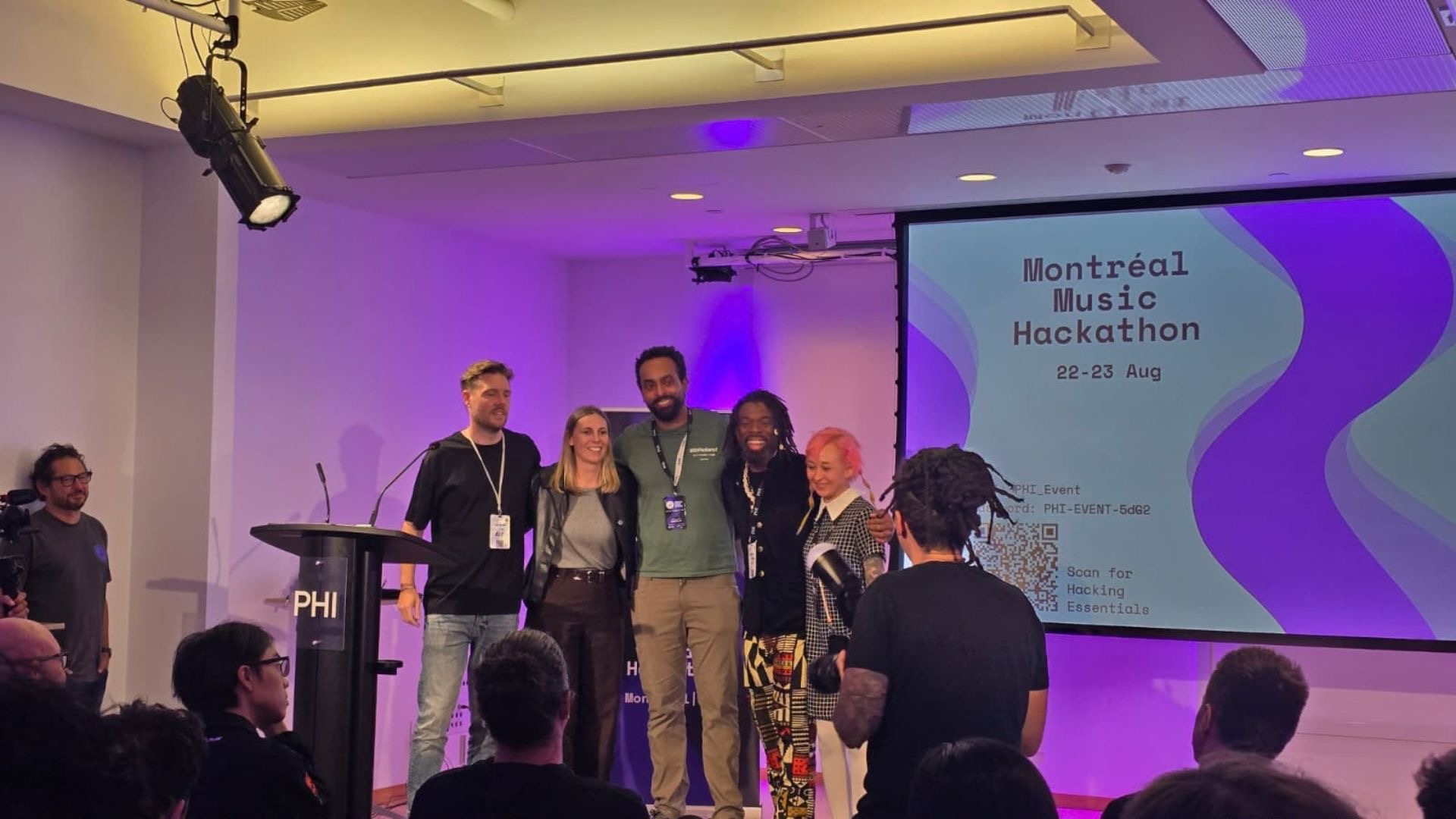 The Montréal Music Hackathon stage at PHI